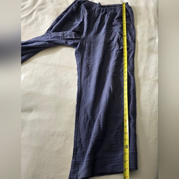 Oddbird Kardes Pants Turkish Cotton Gauze Blue Medium - Picture 10 of 10